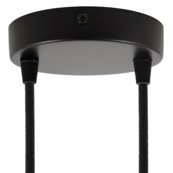 Support métallique blanc de 120 mm de diamètre avec deux sorties.