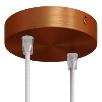 Support métallique blanc de 120 mm de diamètre avec deux sorties.