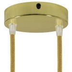 Support métallique blanc de 120 mm de diamètre avec deux sorties.