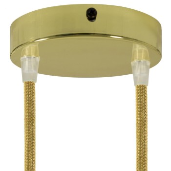 Support métallique blanc de 120 mm de diamètre avec deux sorties.
