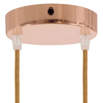 Support métallique blanc de 120 mm de diamètre avec deux sorties.
