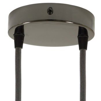 Support métallique blanc de 120 mm de diamètre avec deux sorties.