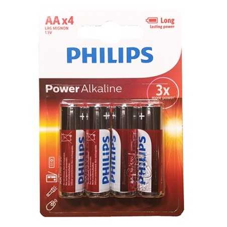 Blister de 4 piles alcalines PHILIPS AA 1