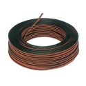 Bobine de 100 mètres de câble parallèle bicolore de différentes sections.
