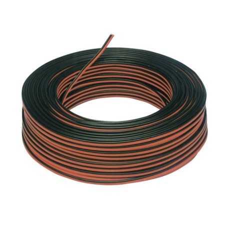 Bobine de 100 mètres de câble parallèle bicolore de différentes sections.