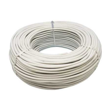 Bobine de 100 mètres de câble électrique gaine ronde blanche