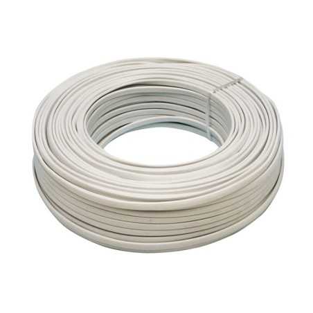 Bobine de 100 mètres de câble électrique gaine plate blanche