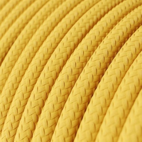 Câble textile décoratif au mètre homologué, couleur jaune