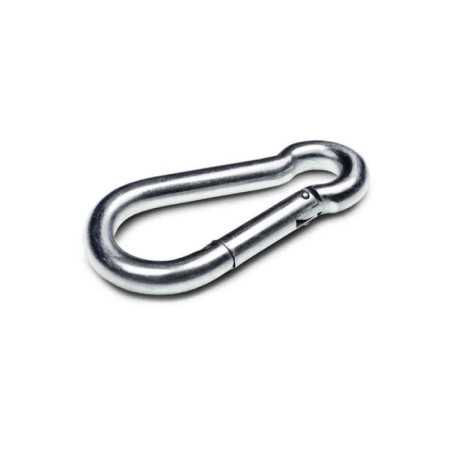 Mousqueton nickel pour suspendre des lampes, 7 cm de hauteur x 7 mm d'épaisseur