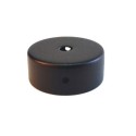Support métallique de couleur noire, de 60 mm de diamètre et d'une hauteur avec une sortie.