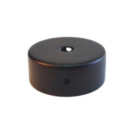 Support métallique de couleur noire, de 60 mm de diamètre et d'une hauteur avec une sortie.