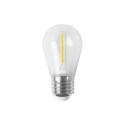 Ampoule en plastique pour guirlandes à vis E27 1W blanc chaud