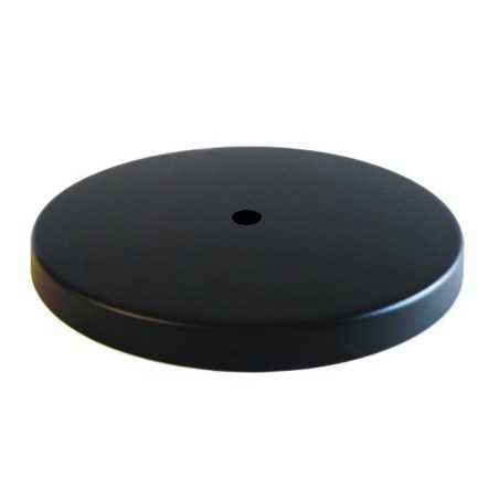 Support métallique de couleur noire, de 160 mm de diamètre et une sortie