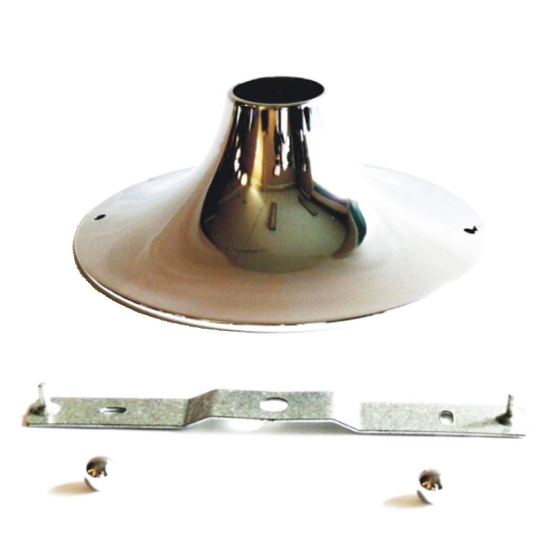 Support métallique chrome pour porte lampes 185mm x 70mm
