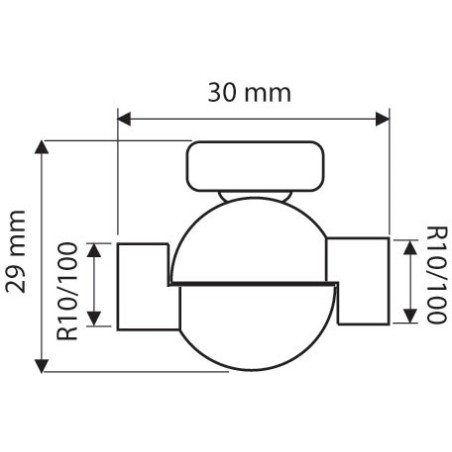 Rotule en laiton avec une boucle de clé de 30 mm de hauteur pour lampes