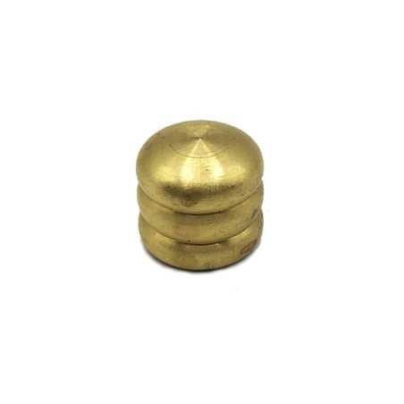 Pièce final en laiton décorative filetée 12 mm diamètre x 11 mm haut.