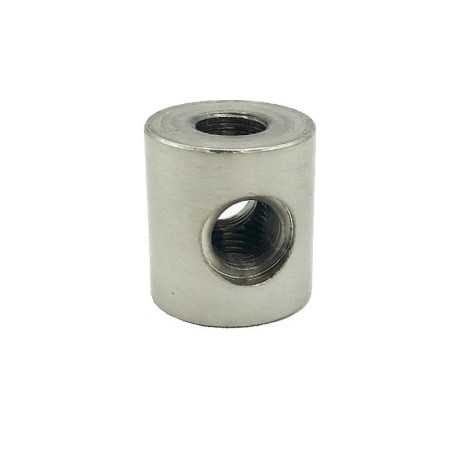 Cylindre en acier mat 4 sorties 24 mm haut x 22 mm
