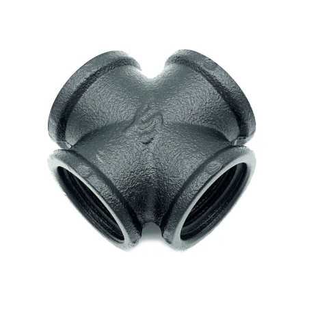Pièce à 4 sorties noire pour faire lampes avec tube de 20 mm