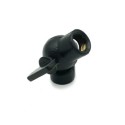 Rotule en métal noire pour lampes 32 mm haut 10/100