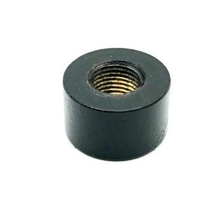 Pièce cylindrique noire 20 mm diamètre x 12 mm haut filetage 10/100