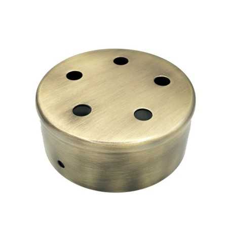 Pièce en métal finition en or ancien 100 mm de diamètre et 5 sorties