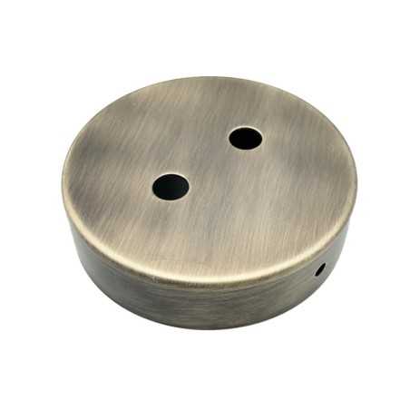 Support métal en or ancien 90mm diamètre et deux sorties