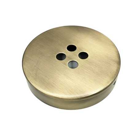 Pièce en métal finition en or ancien 100 mm diamètre et quatre sorties