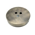 Support métal en or ancien 100mm diamètre et trois sorties