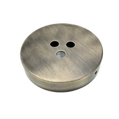 Support métal en or ancien 100mm diamètre et trois sorties