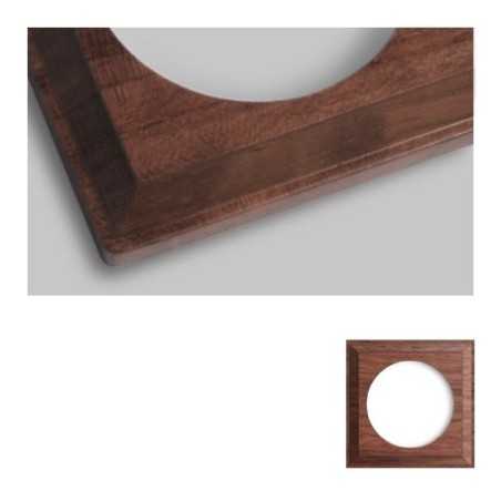 Cadre simple pour mécanisme encastré bois foncé carré