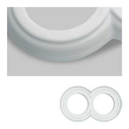 Cadre porcelaine double pour encastrer deux mécanismes