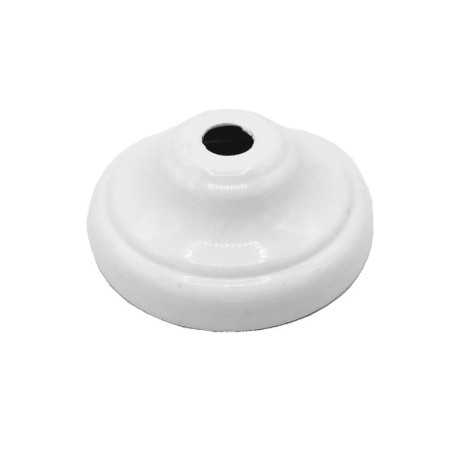 Pièce métallique relief finition blanc 66 mm et une sortie