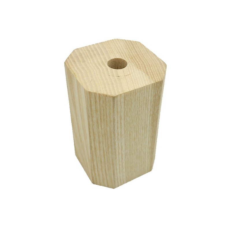 Couvercle bois naturel hexagonale pour douille E27 65mm