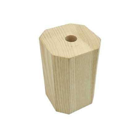 Couvercle bois naturel hexagonale pour douille E27 65mm
