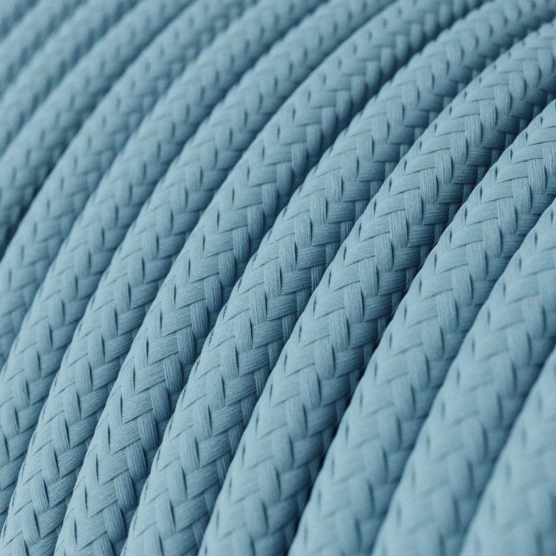 Câble décoratif textile à mètres homologué couleur bleu ciel