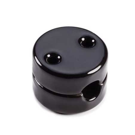 Attache décorative en porcelaine noir pour câbles