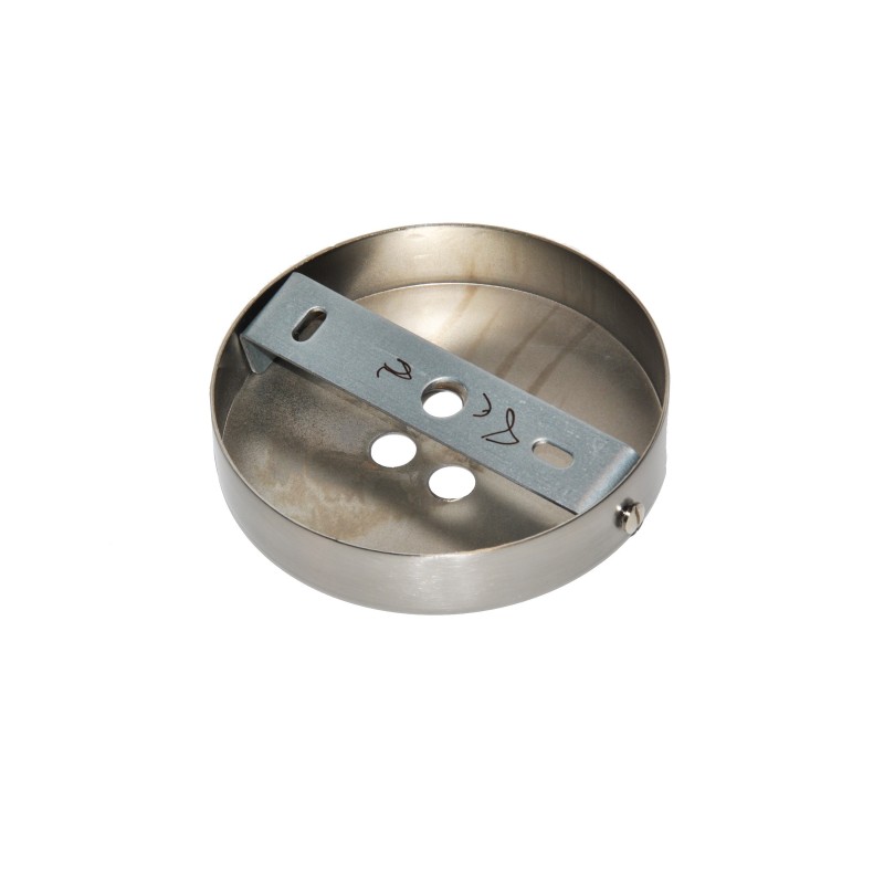 Support en métal, acier mat, de 100 mm de diamètre et quatre sorties.