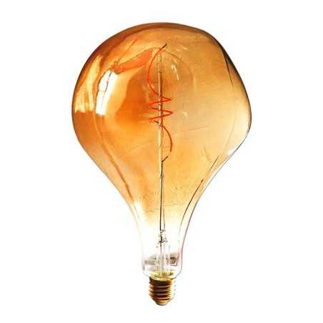 Ampoule Decorative LED déformé 4W 285mm verre ambre