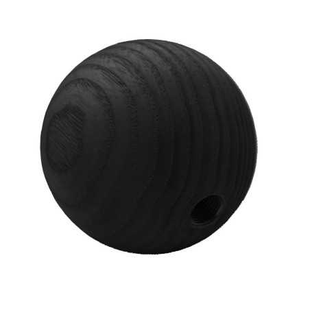 Boule en bois de 60 mm avec un trou fileté de 10/100 noir.
