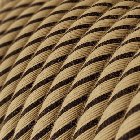 Câble décoratif textile à mètres homologué marron rayé