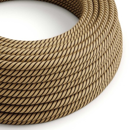 Câble décoratif textile à mètres homologué marron rayé