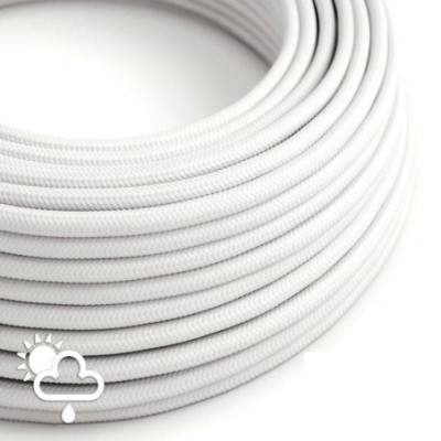 Cable textil decorativo para exteriores color blanco