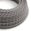 Câble décoratif textile tressé à mètres homologué gris lin