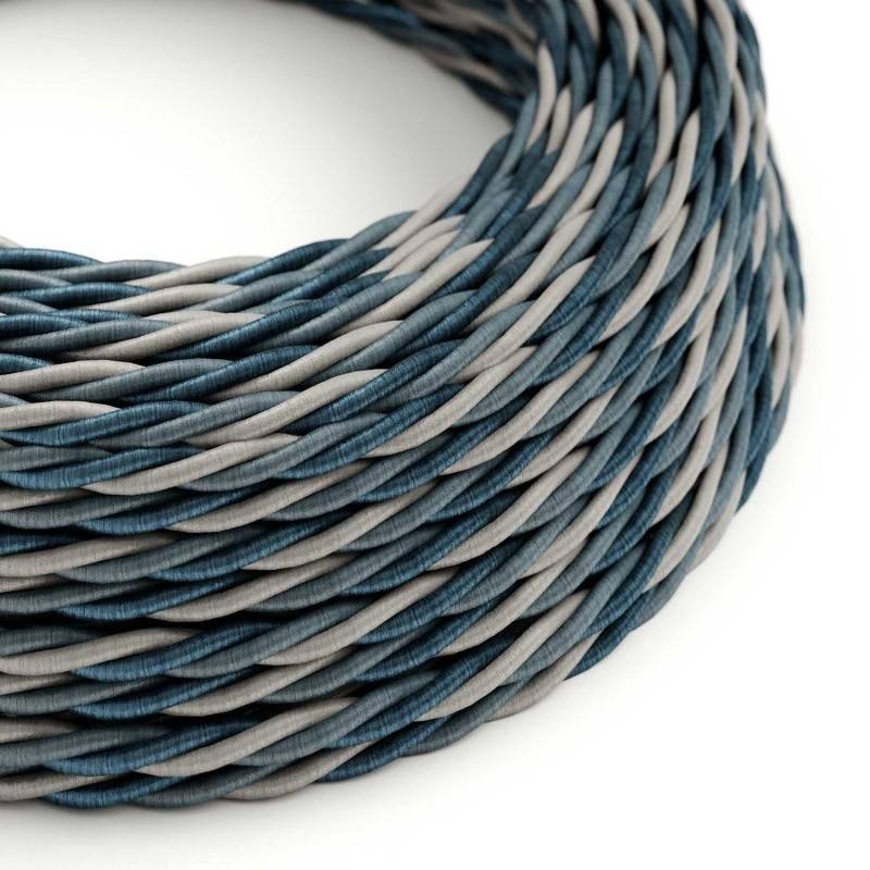 Câble textile torsadé 2x0.75mm² finition océan