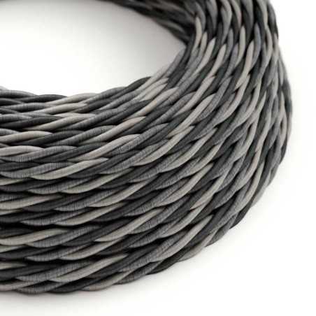 Câble textile torsadé 2x0.75mm² couleurs anthracite