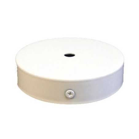 Support métal couleur blanc 120mm diamètre et une sortie