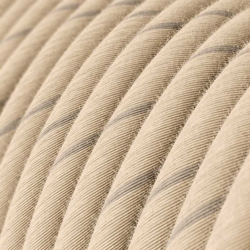 Câble décoratif textile à mètres homologué couleur noisette