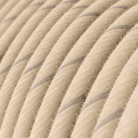 Câble décoratif textile à mètres homologué couleur noisette