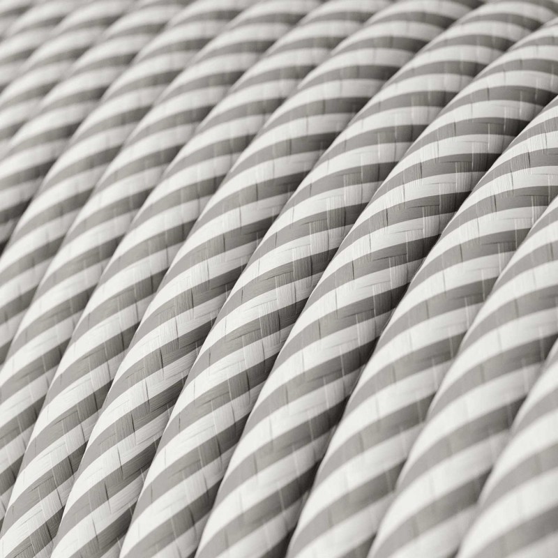 Câble décoratif textile à mètres homologué blanche et gris