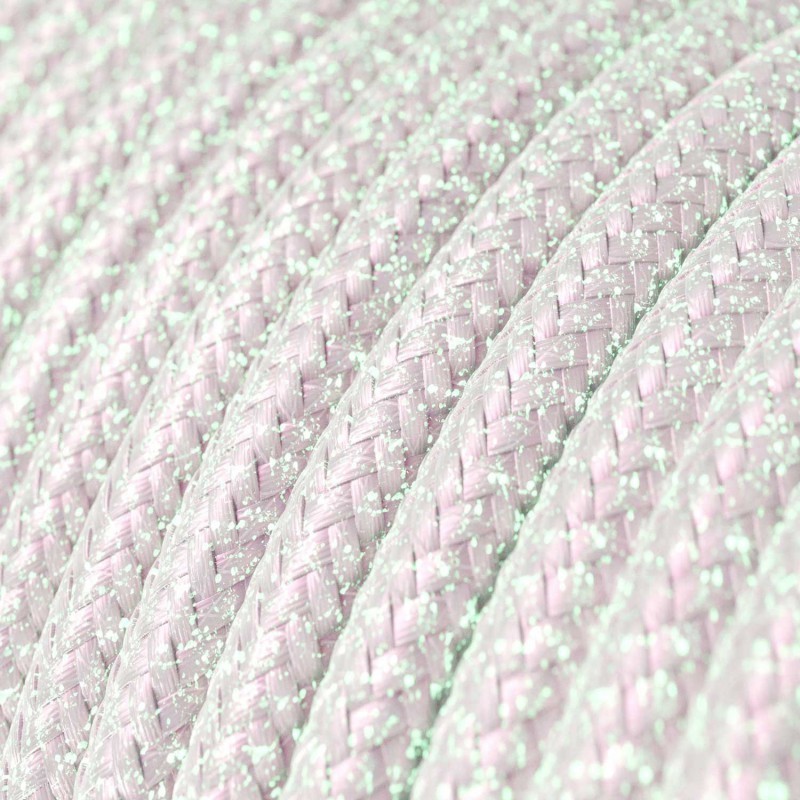 Câble décoratif textile à mètres homologué couleur blanche glitter